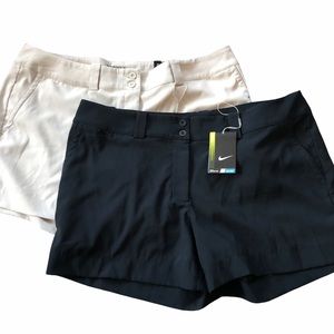 NWT Bundle of Two Pairs Nike Golf Shorts Tan Black Size 16 XL Extra Large